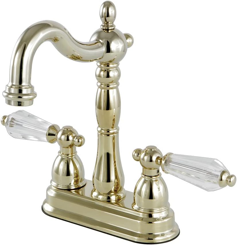 Kingston Brass KB1492WLL 4" Centerset Bar Faucet, 4-3/4" in Spout Reach, Polished Brass