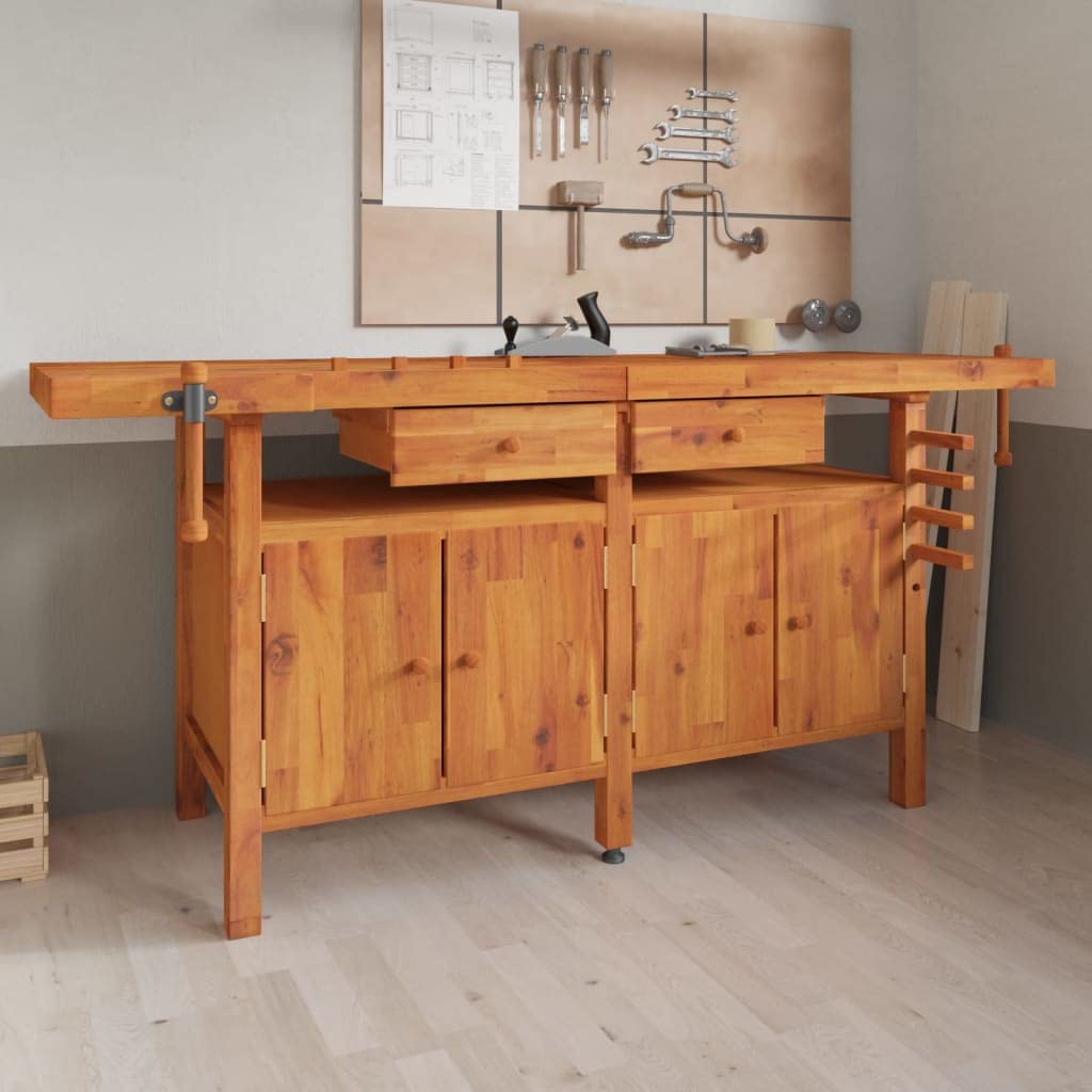 Genérico Banco de Trabajo cajones y Tornillos Banco Madera 192x62x83 cm,Bricolaje,Accesorios de Bricolaje,Organización y Almacenamiento de Herramientas,Mesas de trabajo-153326