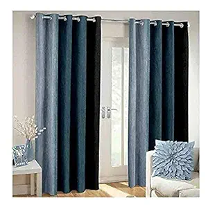 Galaxy Home Decor Solid Plain Polyester Curtains for Window 5 Feet, Pack of 1, Black Grey (Black Grey, Window 5 Feet (1-Pc))