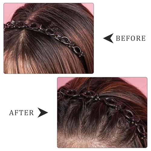 SYEYCW 4 Pcs Clip Headband, Multi-Layer Teeth Comb Hair Hoop Headband with Clips Attached, Non-Slip Double Bangs Hairstyle Hairpin, Hairstyle Accessories, Hair Styling Tools for Women Girls - Image 6