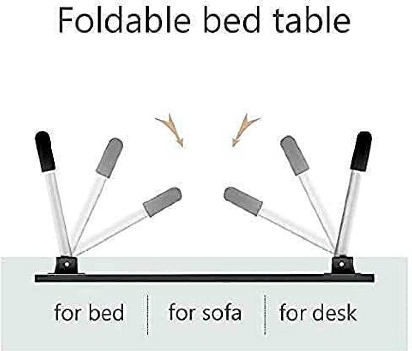 Image of YAJNAS Marble Light Wooden Multipurpose Foldable Laptop Table with Cup & Tab Holder | Study, Breakfast, Reading Table