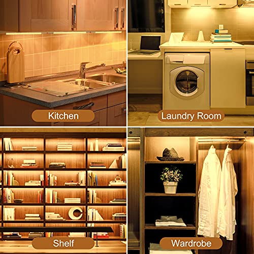 Image of 3PCS x 12inch Under-Counter Light Fixtures, LED Cabinet Lights with Memory Function, Warm White 3000K Desk Lighting, Slim Under Cupboard Lighting for Kitchen, Desk, Shelf
