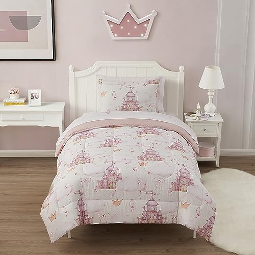 Image of Kids Bedding Set Bed in a Bag for Boys and Girls Toddlers Printed Sheet Set and Comforter, Twin, Fairytale Princess