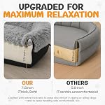 Fluffy Orthopedic Dog Bed for Large & Extra Large Dogs, Calming Plush Sofa Bed with Curved Bolster Support and Egg-Crate Foam Base, 43" Cozy Oval Pet Donut Bed with Washable Cover, Gray - Image 6