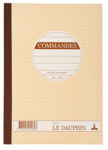 El Delfín   Ref. 1182D – Juego de 5 manifolds – Papel autocopiante – duplicado (1 original y 1 copia) – 50 hojas – Tamaño 21 x 14,8 cm – Cubierta barnizada