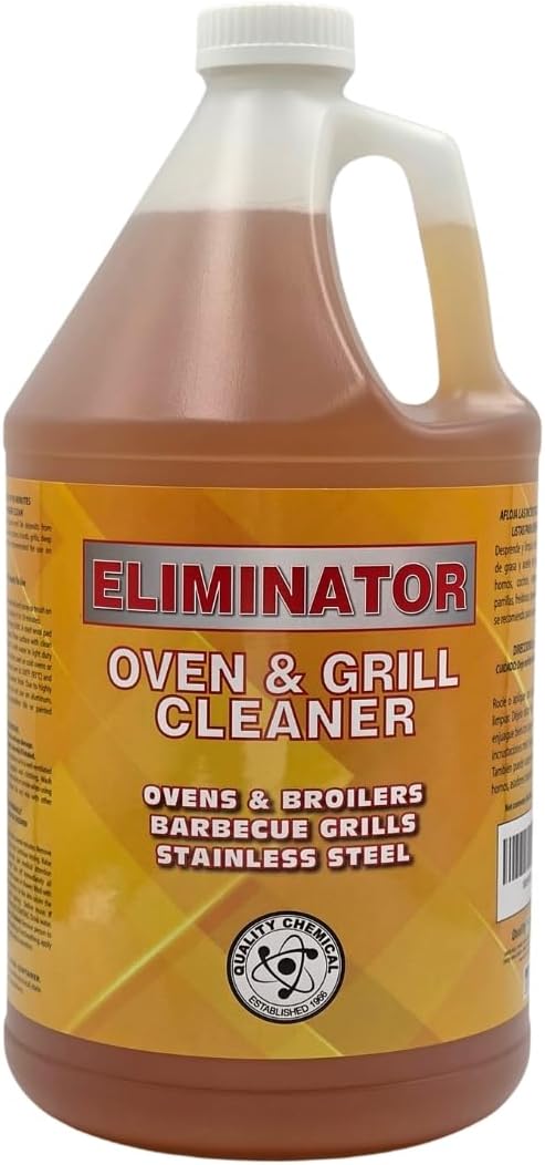 Quality Chemical Eliminator Oven & Grill Cleaner | Loosens Grease Fat Build-Up | Ovens Broilers BBQ Grills Hoods Stoves Fryers Stainless Steel | Ready to Use Soak 5-10 Min Rinse 128 oz (Pack of 1)