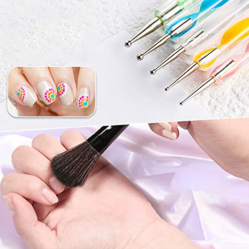 P12cheng Nail Dotting Kit Multifunktionale Nail Art Werkzeug Acryl Nagel Kit mit Malerei Pinsel Zartes Schwarz