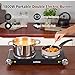 CUSIMAX Double Hot Plates Electric Burner, 1800W Countertop Cooktop with Adjustable Temperature Control, Hot Plates for Cooking Portable Electric Stove, Black Stainless Steel Cooktop, Upgraded Version