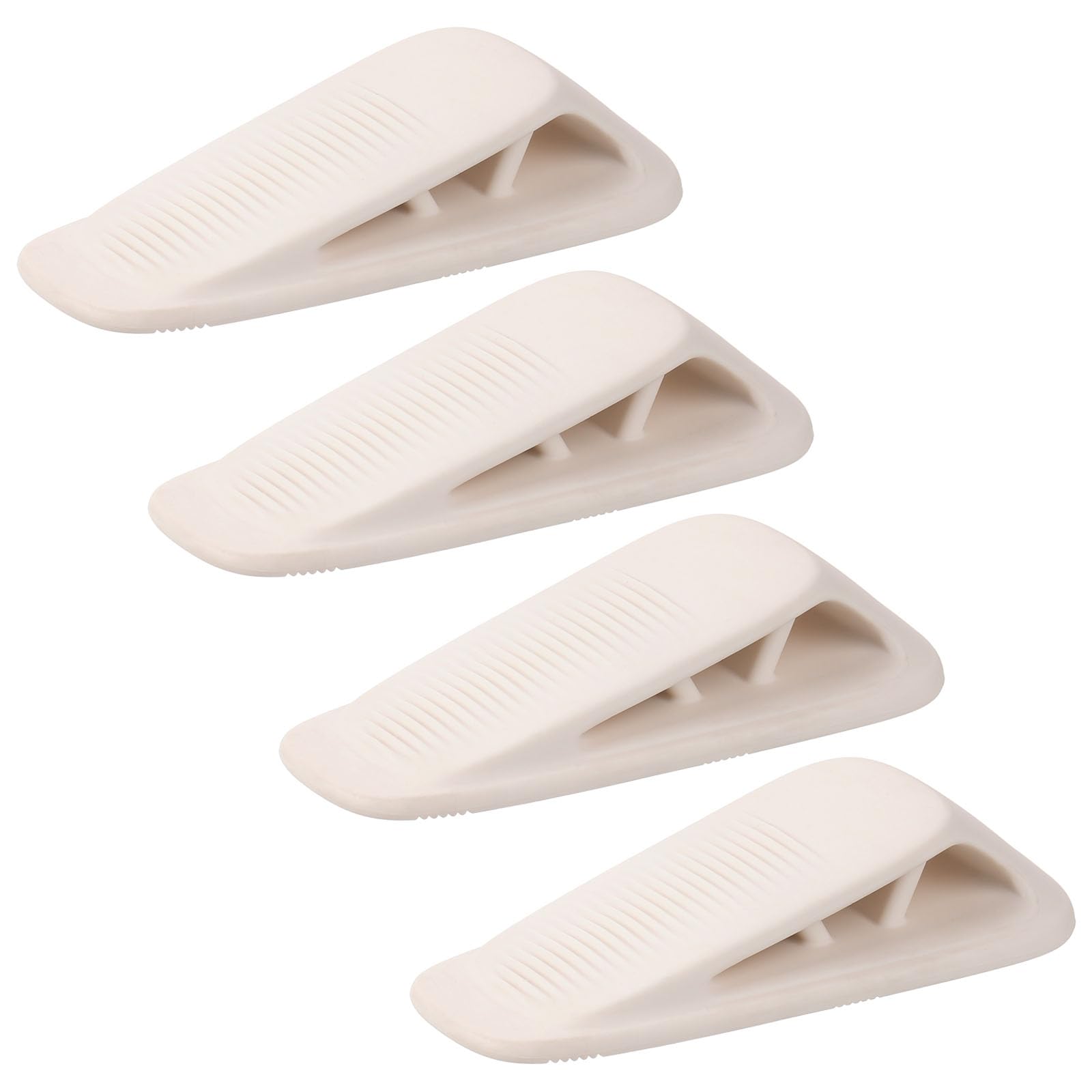 Fursafe&amp;Q Rubber Door Stoppers for Bottom of Door, Door Stop Wedge with Holder, Heavy Duty Doorstops 4 Pack, Wall Protector for Home &amp; Office &amp; School &amp; Commercial Doorstop Keep Open Stack White