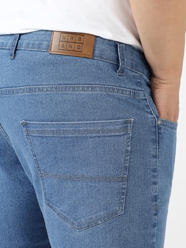 Image of Urbano Plus Men's Regular Fit Mid Rise Denim Jeans Stretchable