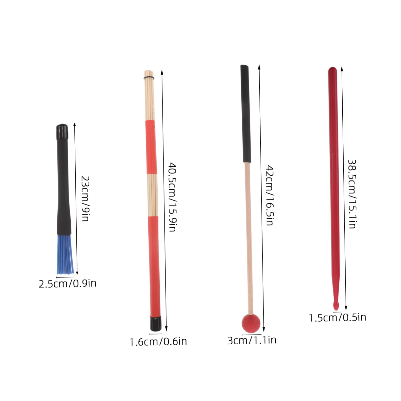 Mikinona Set de Baguettes de Percussion Paquet de Rangement Baguettes de Batterie Balais de Tambour et Accessoires pour Batteurs Professionnels