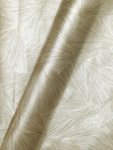 WALLCOVER Tapete Gold Vintage Design Fächermuster Vliestapete Gold Metallic Vinyl Strukturtapete Wohnzimmer Schlafzimmer Küche Flur Cover