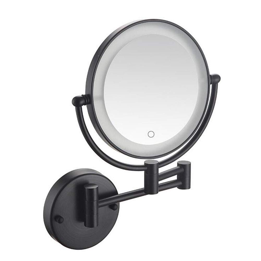 Miroir de salle de bain pliant double face JCAKES miroir de maquillage LED 3X Orb