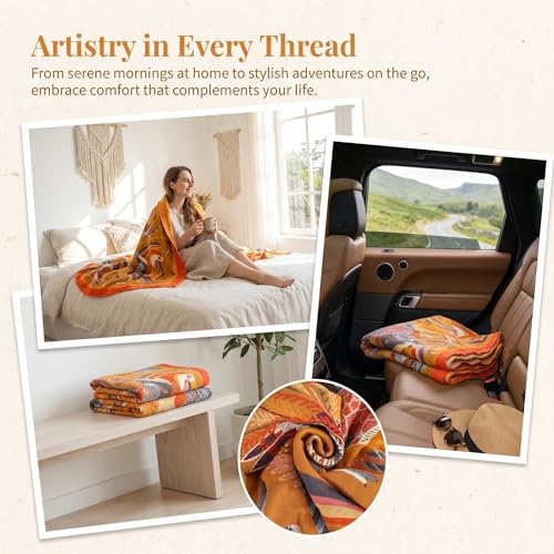 Image of SANACYNA Muslin Throw Blanket Oriole Birds 100% Cotton 6-Layer Gauze Bed Blanket Lightweight Soft Breathable Blanket for Sofa Bed Coverlet Both Sides (B-Yellow Bird, 80 x 90 in)