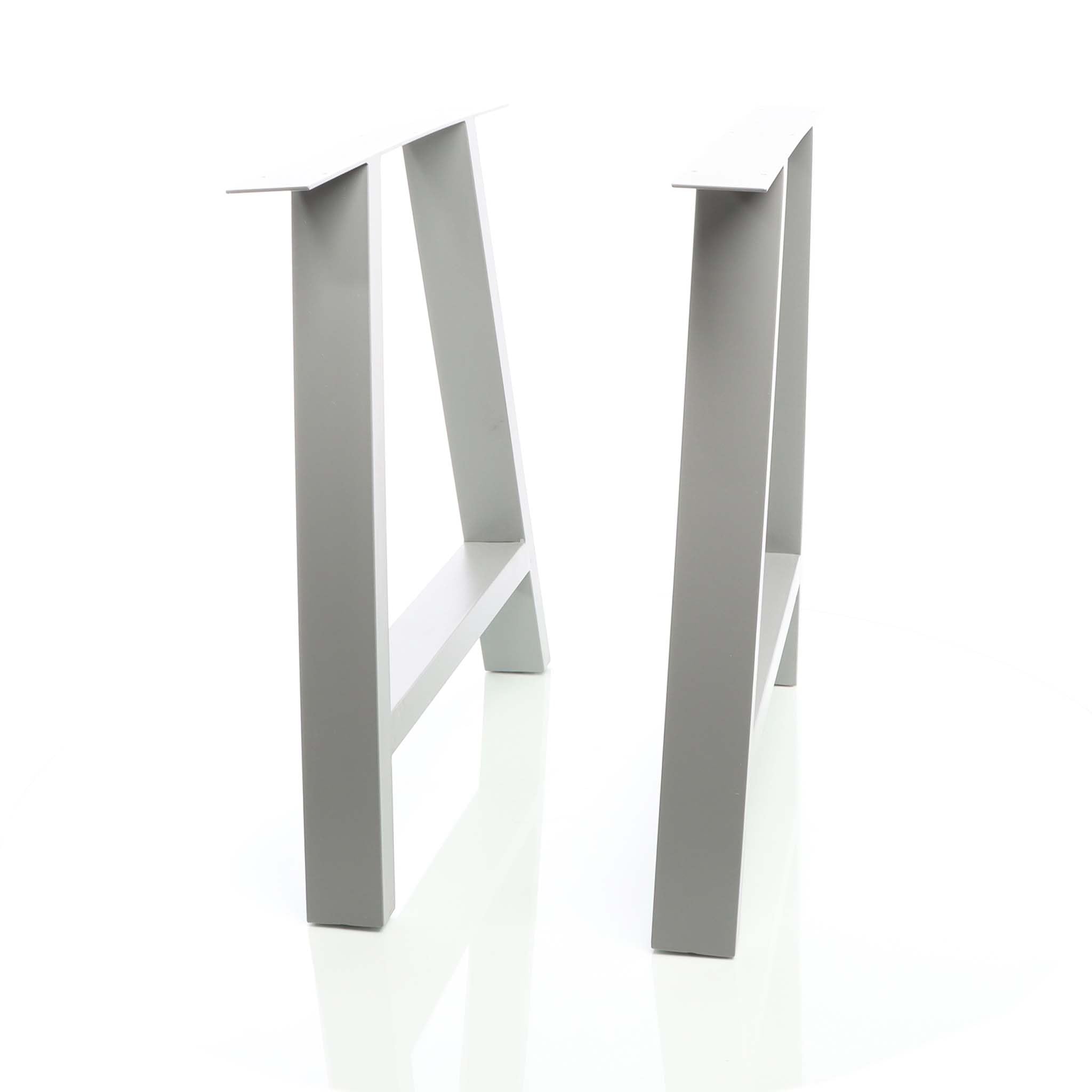XPOtool Wiltec Tischbeine 2er Set aus Stahl 70x72cm Grau in A-Form Industrial Vierkantrohr Tischkufen Tischgestell Tischuntergestell Möbelkufen