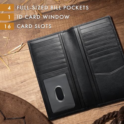 Image of Genuine Leather Long Wallet for Men - Western Bifold Wallet, Crocodile