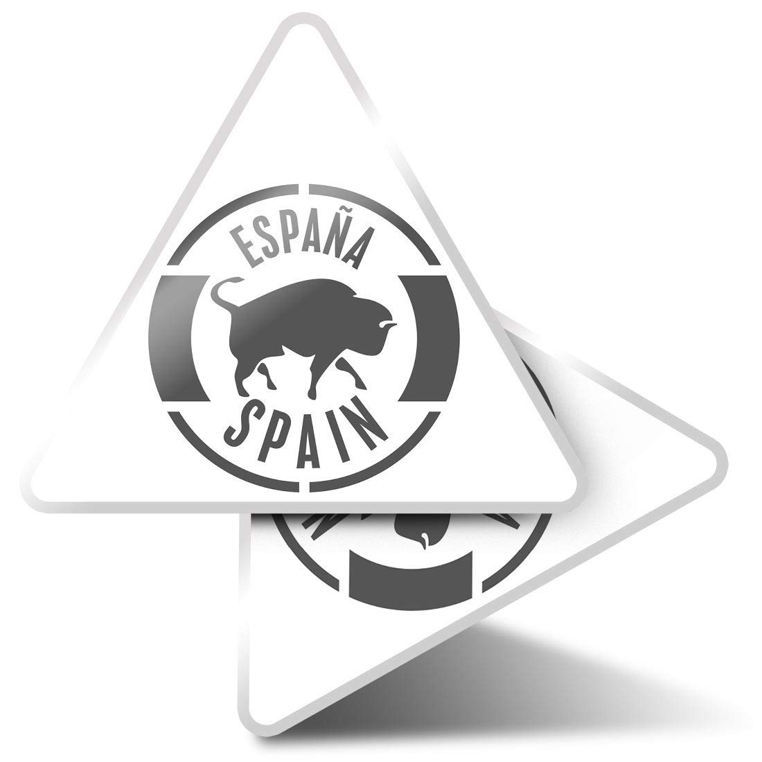2 x Triangle Stickers 10cm - BW - Espana Spain Spanish Bull Travel Laptop Tablet Luggage Scrapbook #40067