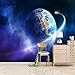 Produktbild FCMBEJ Tapete Fototapete 3d Effekt Blauer kosmischer Planet Wandbild Wandtapete Hauptdekorationen für Wohnzimmer Schlafzimmer 200x150 cm (B x H) Selbstklebend 3D Tapete Wanddeko Wandbilder