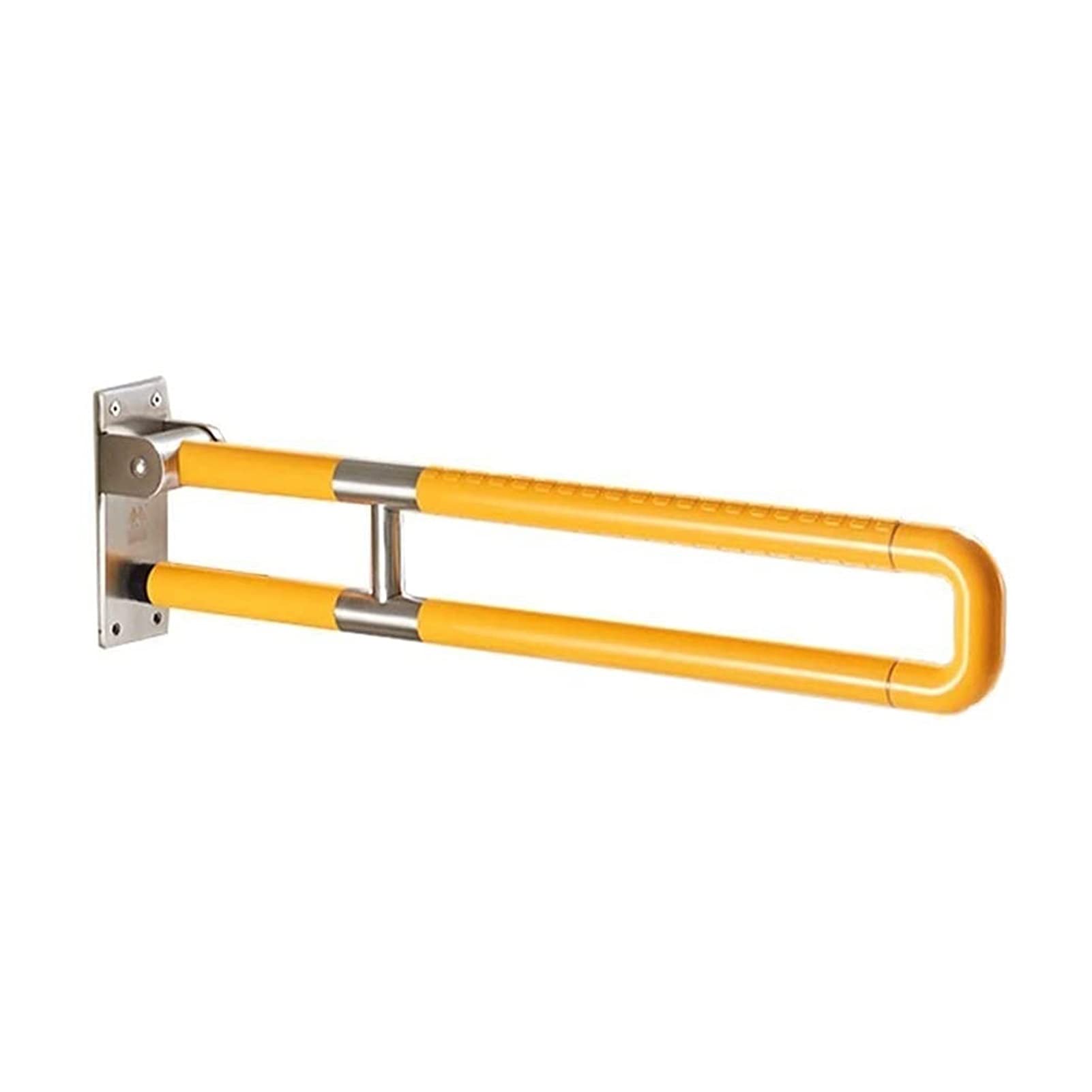 FKXSXAZ Shower Safety Grab Bar, Bathroom Bar Folding Disabled Anti-Slip Guardrail Nylon Outer Tube Handle Anti-slip Bar(Yellow,75cm)