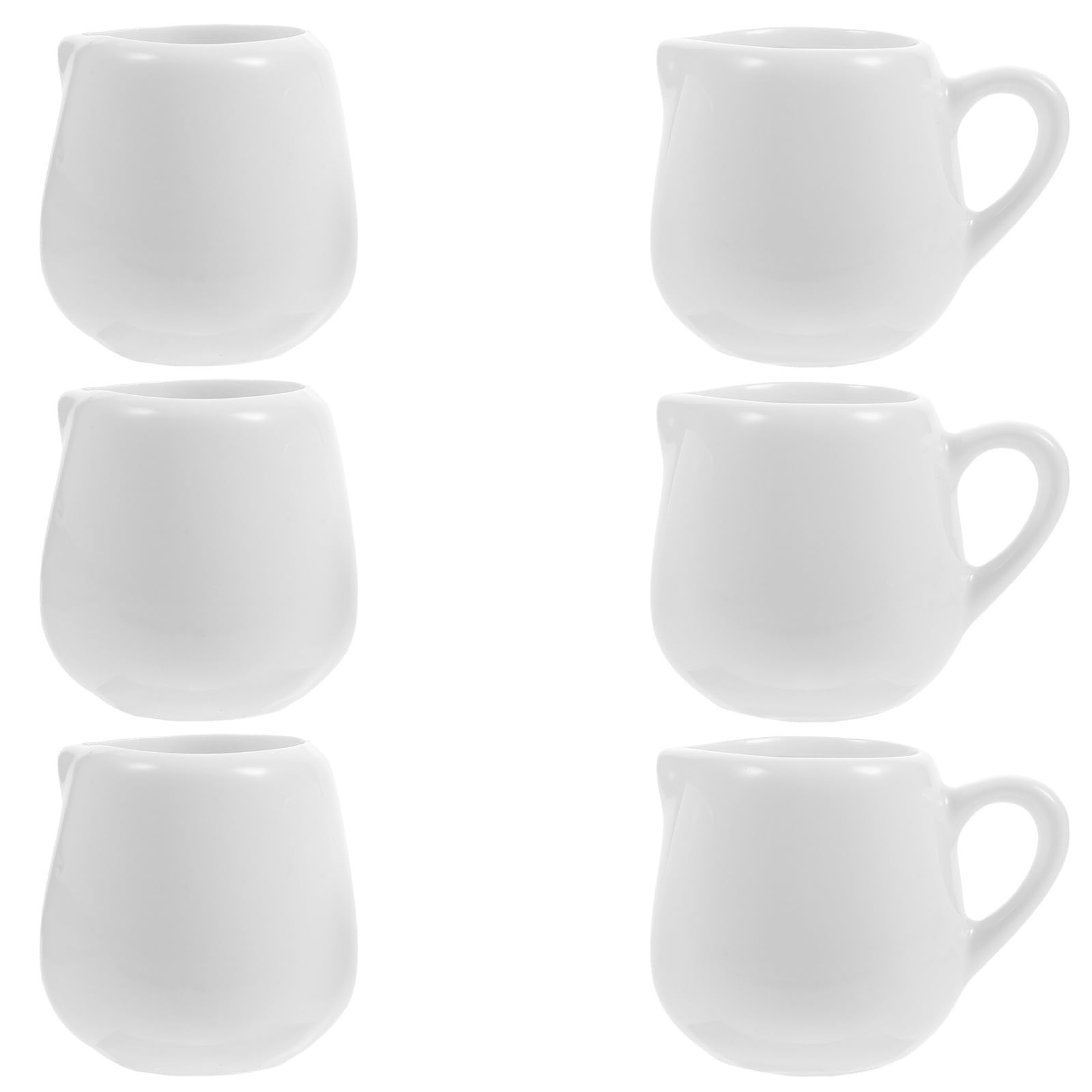 Juego de 6 jarras de leche de cerámica con mango, tazas elegantes para café y salsas en tu cocina