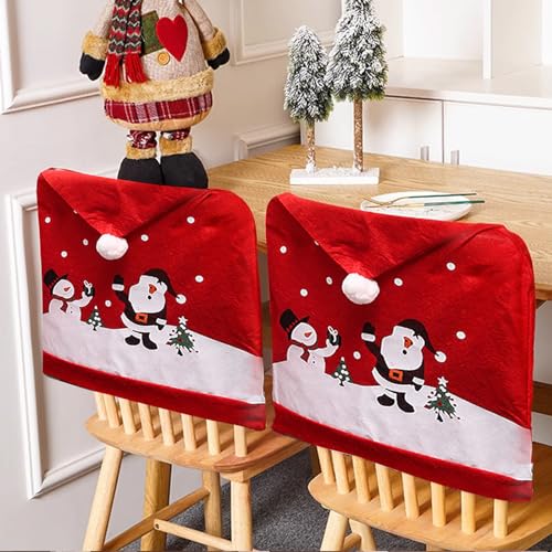 Stuhlhusse Weihnachtsmütze 28 Dazhtu 6er Weihnachtsstuhlbezüge, Weihnachten Stuhlhussen...