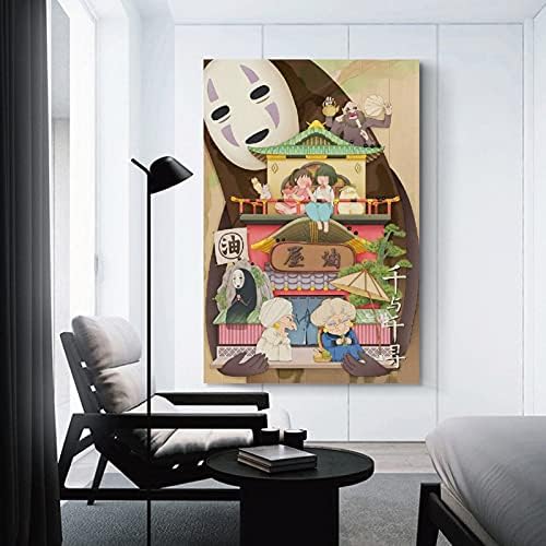 Anime Studio Ghibli Spirited-away Vintage Poster Poster Decorative Painting Canvas Wall Posters And Art Picture Print Modern Family Bedroom Decor Posters 20x30inch(50x75cm)