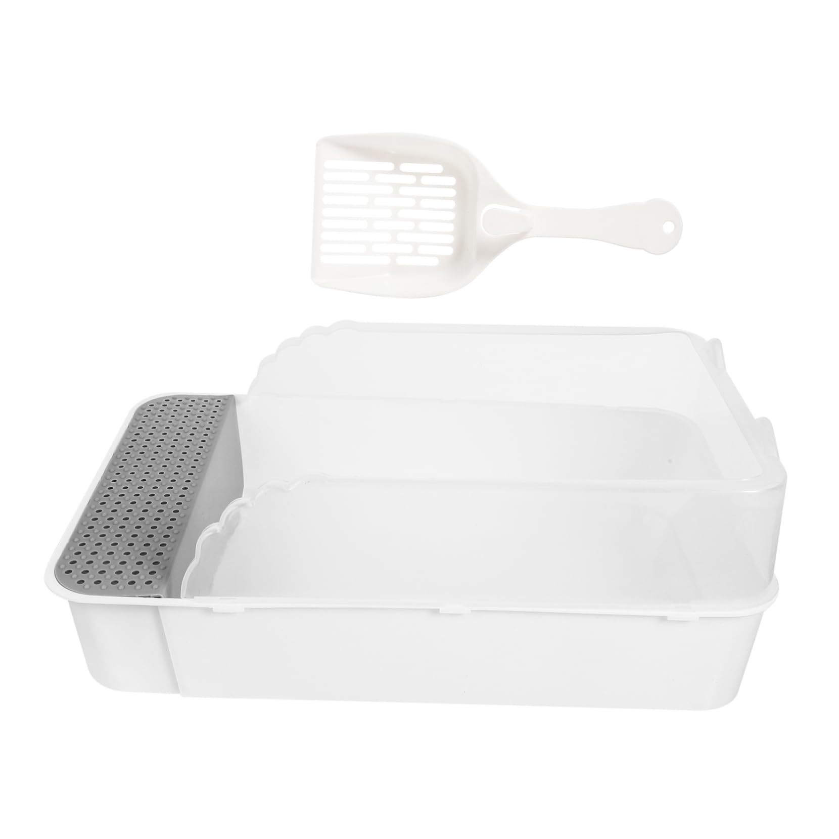 SEWOART Cat Litter Pan Simple Generous Appearance Semi-Closed Splash Small Size