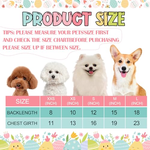 Abbylike 3 Pcs Seasonal Dog Outfits Easter Summer 4th of July Pet Costume Cotton Holiday Puppy Dress Lightweight Pet Apparel with Bowknot for Large Medium Dog Clothing, Small - Image 3