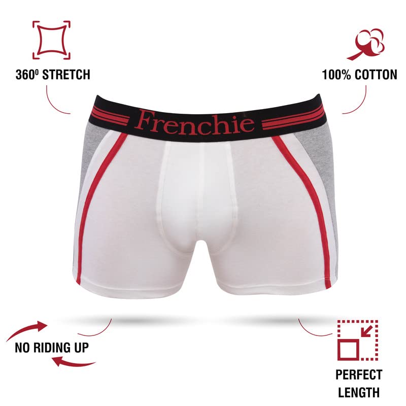 Image of VIP Frenchie Men's Cotton Casuals 4300 Plain Trunks, CASUALS4300 6975 85 (Pack of 4, Assorted Color & Print May Vary, 85 cm)