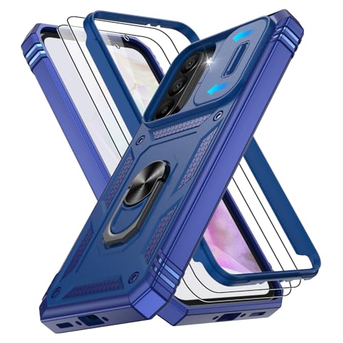 Coque Samsung A36 5G bleu pour visionner vos videos avec support anneau