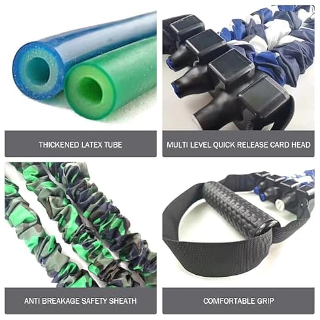 3-Hole Resistance Stretcher, Adjustable 3-Way Resistance Band, Chest Expander Stretch Bands with Handles for Men Women Fitness Training