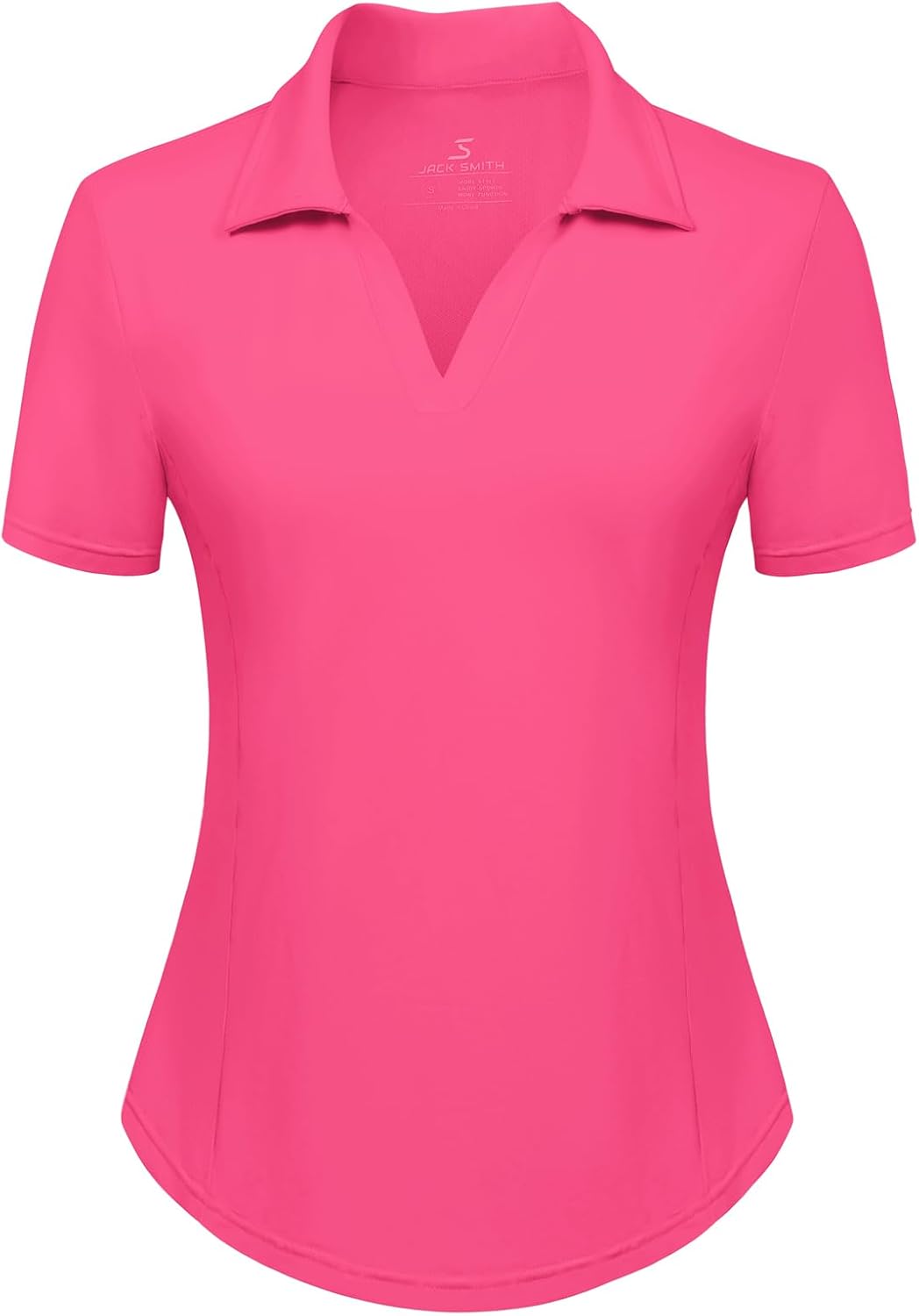 JACK SMITH Women's Golf Polo Shirt V Neck Short Sleeve Tennis Shirt Sun Protection Moisture Wicking Athletic Tops