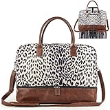 Women Canvas Travel Weekender Overnight Carry-on Duffel Bag with Shoe Compartment