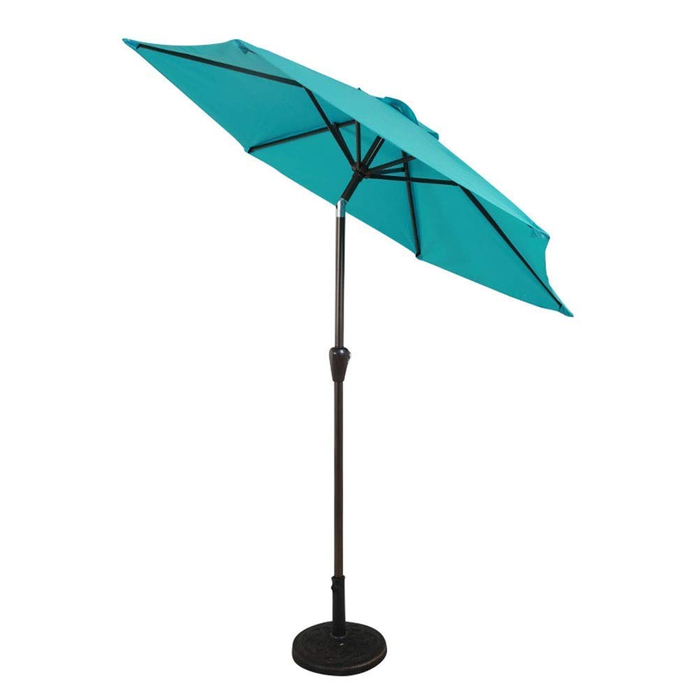 SaryEdge Portable parasols Garden Patio Table Umbrella with Tilt and Crank, Perfect for Outdoor Yard, Beach Commercial Event Market, Camping, Swimming Pool good,Lak,Lakblue-A