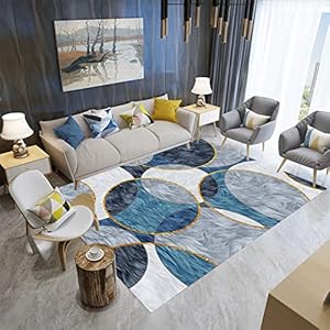 Slaapkamer accessoires tienermeisjes baby meisje kinderkamer decor Blauwgrijs 3D abstract ontwerp geometrisch cirkelpatroon woonkamertapijt vloerkleden woonkamer 100x160cm