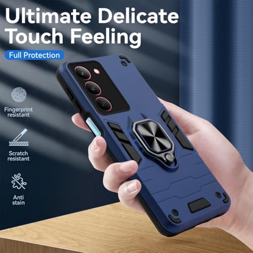 Image of AIBEX Armor Back Cover Compatible for Realme Narzo 80X 5G / Realme P3X 5G / Realme 14X 5G| Rugged Shockproof Case with Ring Holder & Kickstand | Military-Grade Protection | Magnetic Car Mount