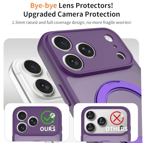 Image of Magnetic Case for iPhone 17 Pro Max With Magnetic Ring Stand, [Compatible with Magsafe] [Military Grade Drop Protection] Shockproof Phone Cover for iPhone 17 Pro Max Full Camera Protection 6.9 inch Purple