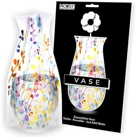 MODGY Expandable Flower Vase Plastic Decorative Modern Vases for Flowers Centerpieces Dining Table Decor Living Room Bathroom Wedding Office, Foliage Cover