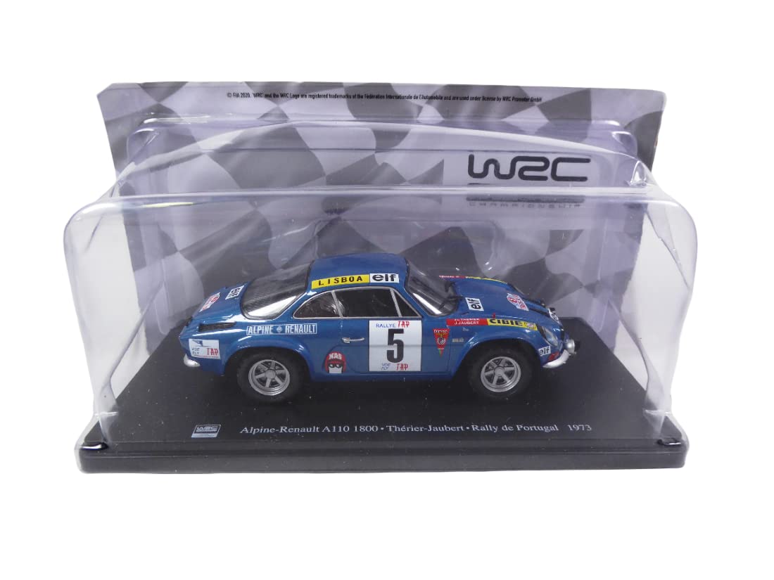 OPO 10 Voiture Miniature reproduite à l'échelle 1/24 Compatible pour Alpine Renault A110 1800 THERIER - Rally de Portugal 1973 - RVQ15