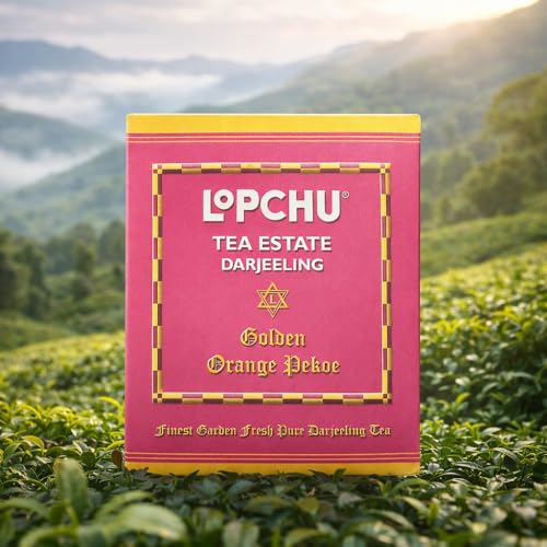Lopchu(GOP) Darjeeling Tea - Golden Orange Pekoe, 250g, Premium Loose Leaf, Smooth & Aromatic, Handpicked Rich Flavor, 125 Cups