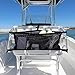 32 in Boat Storage Bag with 3 Divisions, Adjustable Boat Storage Bag for Leaning Post, Large Capacity Mesh Boat Organizer for Life Jacket Tackle