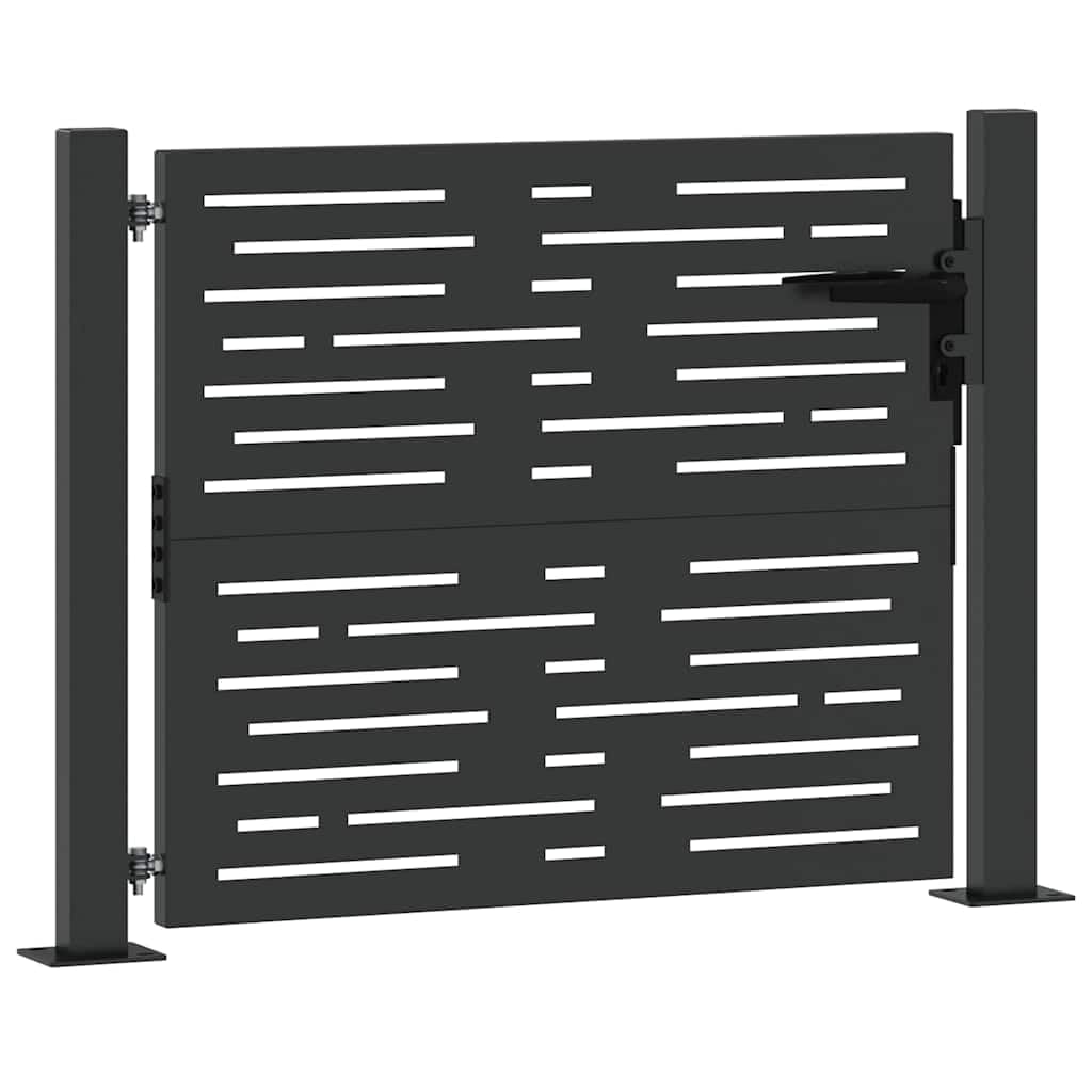 Generico Cancello da Giardino con Blocco Nero 100 x 100 cm,Nero,16.3kg,42015899