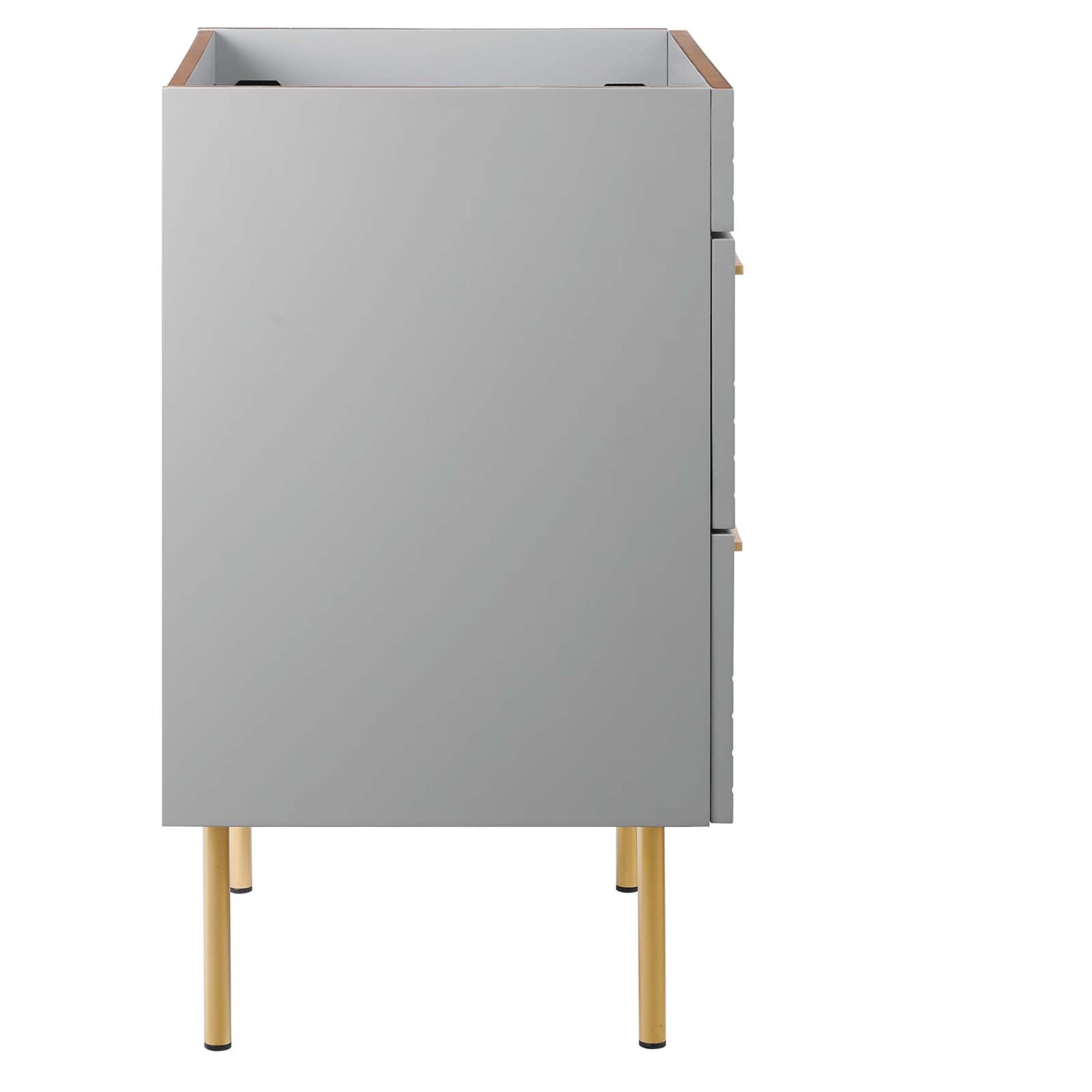 Modway Daybreak 23.5" Particleboard MDF Wood and Metal Bathroom Vanity in Gray