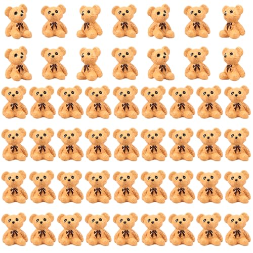 ZLHETWT 50 Pcs Miniature Animal Figurines, Small Resin Animals, Bear Small Animal Figurines, Mini Resin Animals, Miniature Resin Animals for Fairy Gardens Plant Decorations