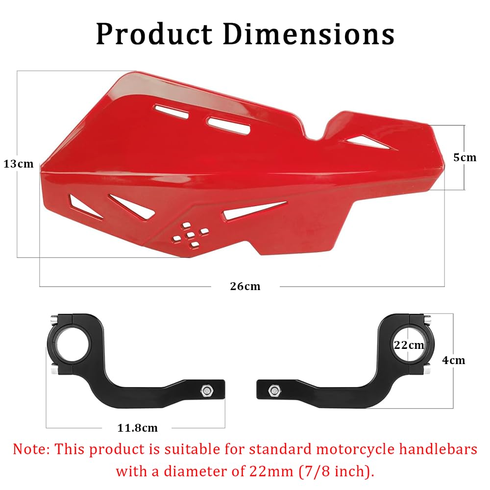 Paramani Moto per Husqvarna Fe 450 2016-2025, Antishock Antivento Impermeabile Durevole Motocicletta Paramani Flusso d'Aria Scudo,B
