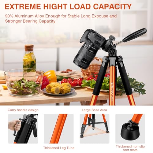 Image of Tripod for Camera, 72 inch Tall Camera Tripod & Monopod with Remote, Professional Heavy Duty Compact Camera Stand for Phone, DSLR, Spotting Scope, Telescope, Binocular
