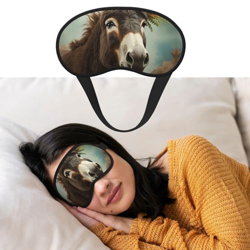 睡眠用アイマスク 通気性 遮光 睡眠マスク ロバ 動物 夜 目隠し ソフト 快適 ナイトアイ 睡眠 シェード カバー メンズ レディース アイカバー お昼寝用