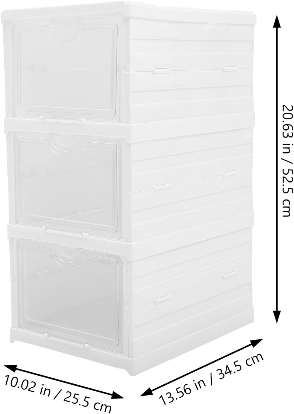 Stackable Shoe Storage Boxes Organizer with Lid Foldable Sneaker and Sports Shoe Organizer for Closet Cabinet 3-layer Drawer for Home Storage