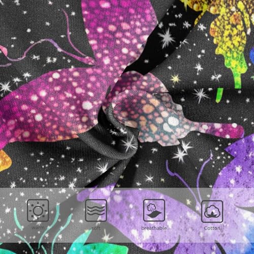 CHIFIGNO Boy Briefs Cotton Underwear Soft Printed Little Boy Brief Underwear, Neon Butterflies Black3