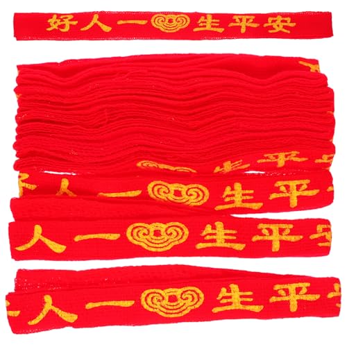 LOGOFUN 20pcs Auspicious Red Waist Belt for Chinese Zodiac Year Good Luck Protection Single Layer Woven Rope Cuttable Design